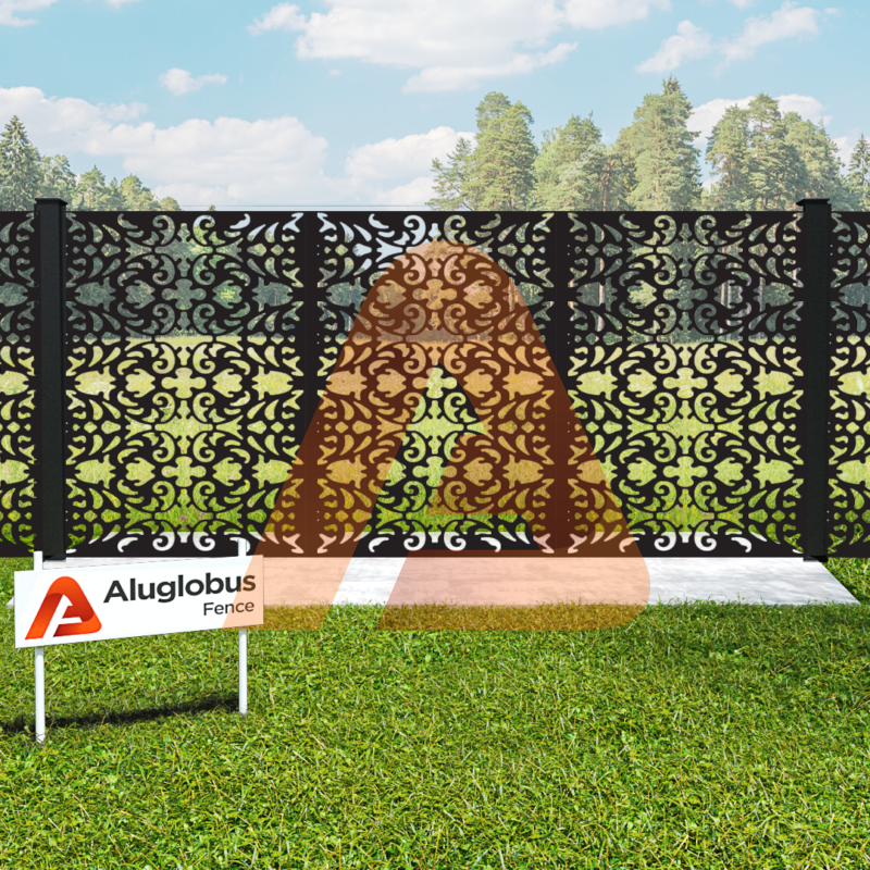 laser gate 04 | Alu 40 Laser Cut design "Waves" | Aluglobusfence.com